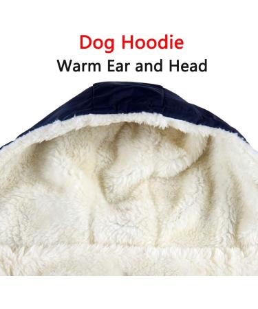 Vecomfy Fleece Lining Small Dog Hoodie Winter Jacket with Hood, Extra Warm Puppy Coat in Blue - Size S - Buy Online on GoSupps.com