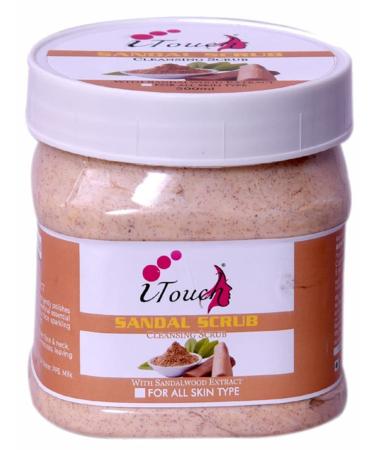 PRZX Sandalwood Exfoliating Scrub for Face & Body 500ml | Gentle Skin Polish | Revitalizing & Smoothening Cream Scrub | Paraben-Free | Suitable for All Skin Types