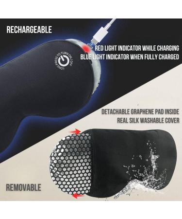Heated Eye Mask - Rechargeable Wireless Warm Compress for Dry Eyes & Dark Circles | Silk Heating Pad Gift for Men & Women - Buy Online on GoSupps.com