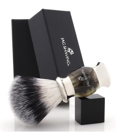 Jag Shaving Razor Brush - Synthetic Silver Tip Brush | Lee Range Green Horn Imitation - Perfect for Your Razor Planner - Buy Online on GoSupps.com