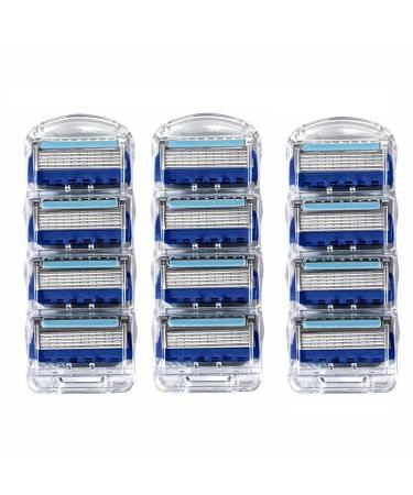5 Razor Blades for Men Pack of 12 Razor Blade Refills 5 Anti-Friction Razor Blades (pack of 12)