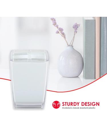 Home Basics White Plastic Toothbrush Holder Tumbler - Break-Resistant Bathroom Accessory - Buy Online on GoSupps.com