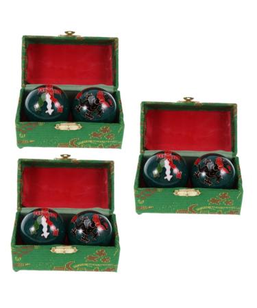 Fomiyes 3st handballs for stress reduction fitness devices massage ball massage tools baoding iron balls tool massage balls fitness handballs foot sole gymnastics ball souvenir massage globe