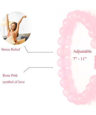 JoycuFF Matching Bracelet for Couples | Unique Friendship & Anniversary Gifts | Rose Quartz Bead Bracelets for Men & Women - Buy Online on GoSupps.com