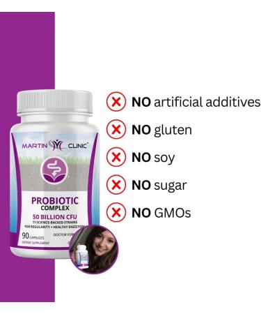 MARTIN CLINIC Probiotic for Gut Health & Immune Support Daily Digestive Balance Bloating Relief & Better Nutrient Absorption 60 Capsules - Buy Online on GoSupps.com