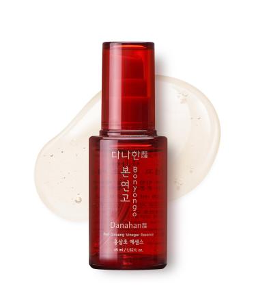 DANAHAN Bonyongo 6-Year Red Ginseng Vinegar Essence Bouncy Concentrated Serum Non-Sticky pH Balancing Hydration & Glow 8-Herb Complex Revitalizing & Intensive for All Skin Types 1.5 fl.oz