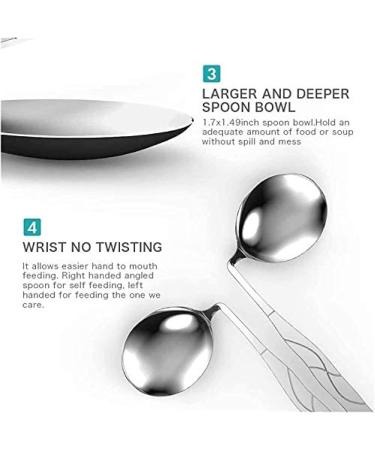 Adaptive Curved Utensils Stainless Steel Adaptive Eating Aid Anti-Shake Angled Spoon for Elderly Parkinson Arthritis & Handicap Left - Buy Online on GoSupps.com