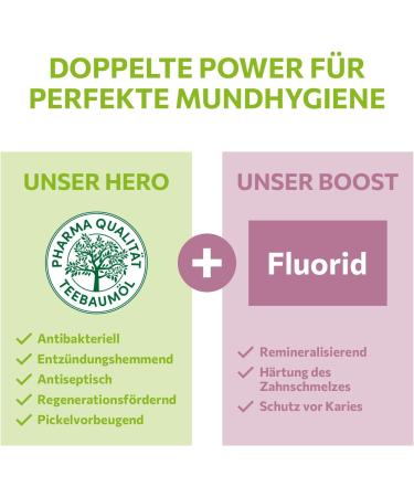 Alkmen Tea Tree Oil Toothpaste - 3x100ml | Fluoride-Free Vegan Climate-Neutral | 6-Fold Protection for Strong Teeth & Healthy Gums - Buy Online on GoSupps.com