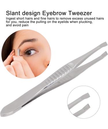 Slanted Eyebrow Tweezers Corrosion-Resistant Stainless Steel Eyebrow Tweezers for Eyebrows and Facial Makeup - Buy Online on GoSupps.com