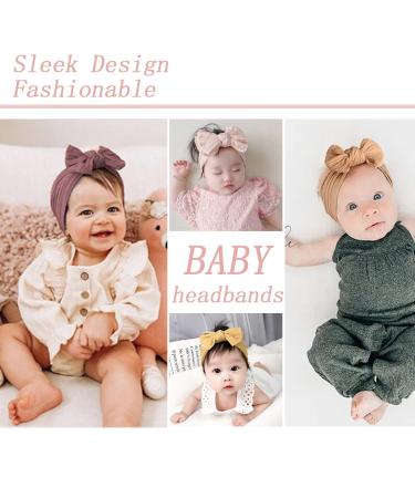 Bobishe 8-Pack Baby Hair Bands | Soft Nylon Turban Headbands for Newborns & Toddlers | Elastic & Comfortable Head Gear - Buy Online on GoSupps.com