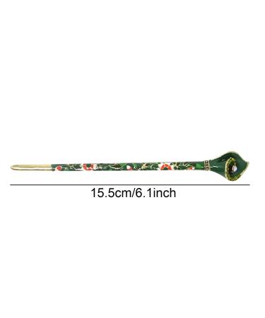 Honbay Cloisonn Vintage Hair Stick With Calla Chinese Traditional Style - Green Hair Chopsticks Hairpin - Buy Online on GoSupps.com