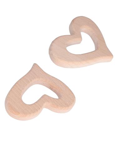 5Pcs DIY Heart Shaped Wooden Baby Teether Toys - Kids Toy Necklace Pendant Craft Accessory - Buy Online on GoSupps.com
