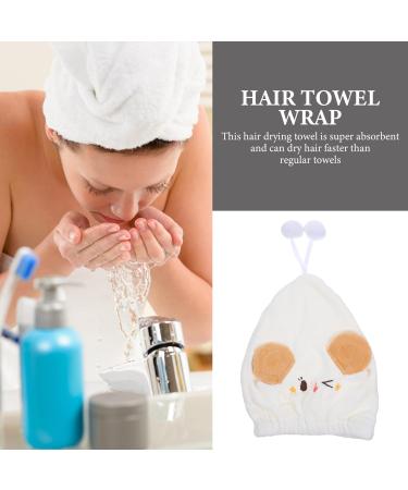 MAGICLULU Womens Hat 2pcs Cartoon Dry Hair Cap Absorption Drying Hair Hats Rapid Drying Towel Rapid Hair Drying Hat Hair Bonnet Shower Hats Women's Coral Fleece Quick Dry Turban White - Buy Online on GoSupps.com