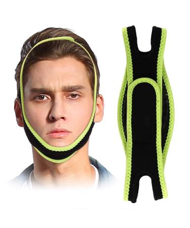 V Shaped Double Chin Reducer & Face Slimming Mask for Men - Cheek Lifting Green Strap - Buy Online on GoSupps.com