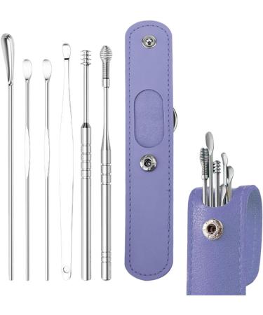 Stainless Steel Ear Wax Removal Kit with Storage Bag - Purple - Buy Online on GoSupps.com