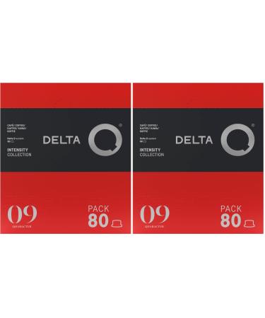 Delta Q Capsules de Caf Qharacter Intensit 9 Pack 80 Compatibles avec les Machines Delta Q Espresso Intense aux Notes de Caramel et Fruits Secs (Lot de 2)