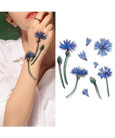 GlaryYears 3D Floral Temporary Tattoos - Rose Chrysanthemum Designs for Women | Waterproof Body Art Stickers | Medium Size - Buy Online on GoSupps.com