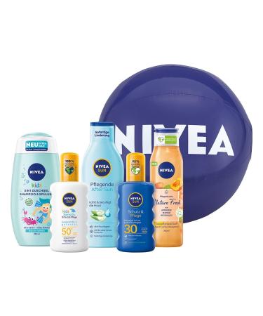 Nivea Family Fun Set - 5-Piece Sun Protection Gift Set with Sun Spray Care Shower & More for All Ages - International Shipping Available - Buy Online on GoSupps.com
