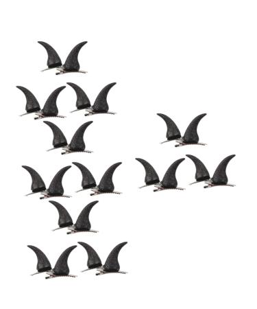 minkissy 12 Pairs Horn Hairpin Halloween Hair Accessories Halloween Party Supplies Costume Hair Accessories Creative Hair Accessories Black Outfit Hair Accessory for Women Demon Bobby Pins