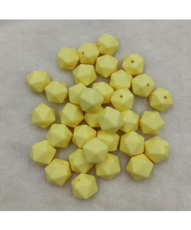 50pcs Custard Yellow Color 17mm Silicone Icosahedron Beads Silicone Pearl Beads Silicone Geometry Polygon Beads Mom Jewelry Necklace Making - Buy Online on GoSupps.com