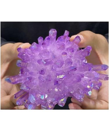 Amethyst Stone 1pc Quartz Crystal Purple Rainbow Titanium Cluster Reiki 300G Natural Stones and Minerals - Buy Online on GoSupps.com