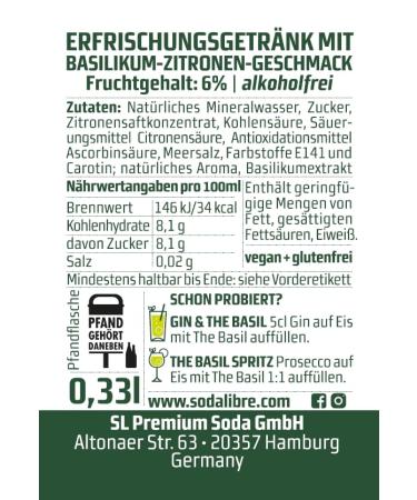 Buy Soda Libre The Basil - Refillable (12 x 0.33L) | International Shipping Available - Buy Online on GoSupps.com