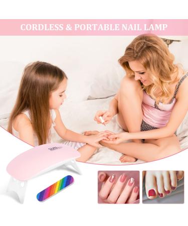 URAQT Mini Gel Nail Lamp - Portable 6W UV LED Gel Nail Dryer with USB, Professional Nail Art Tool for Gel Polish - Pink - Buy Online on GoSupps.com