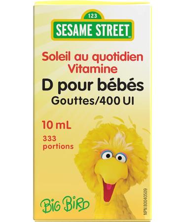 Sesame Street Daily Sunshine Vitamin Baby D3 Drops by Webber Naturals 333 Servings Unflavoured 400 IU of Vitamin D per Drop - Buy Online on GoSupps.com