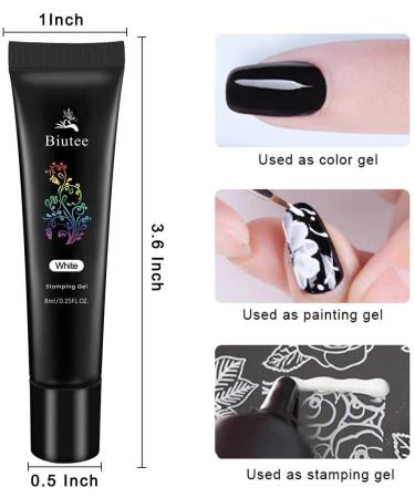Biutee Nail Stamping Gel Polish Set - 8 Colors 8ML UV LED Gel for Stamping Plates - 0.25 Fl Oz (Pack of 8) - Buy Online on GoSupps.com