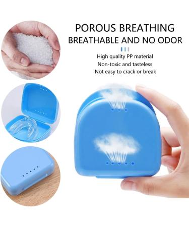 3PC Dental Prostheses Travel Box - Cleaner Brush & Storage for Dentures & Braces - Light Blue - Buy Online on GoSupps.com