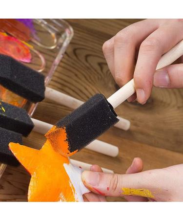 20pcs 1 Inch Black Foam Paint Brush Set for Art Projects, Acrylics, Stains, Varnishes, Crafts - Buy Online on GoSupps.com