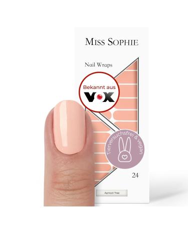 Miss Sophie Nagel film - Apricot Tree - Einnerbig Apricot Nail Wraps - 24 Ultra -D nne Self -adhesive long -lasting nail foils Apricot Tree 24