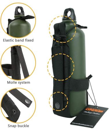 Portable Tactical Bottle Holder Pouch | Molle EDC Water Carrier - Black - Buy Online on GoSupps.com