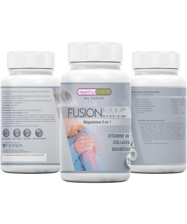 Healthy Fusion Magnesium Supplement | Muscle & Joint Treatment | With Collagen & Vitamin B6 | 5 Pure Bioassimilated Magnesium Salts | Brings Energy & Vitality | 100U - Buy Online on GoSupps.com