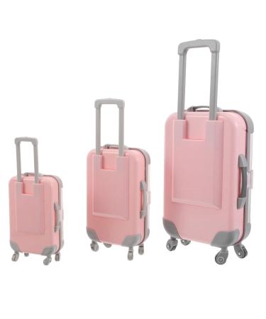 Anneome Lot de 3 Mini Valises de Rangement pour Faux Cils tanches L'Humidit en ABS Rose Petite Moyenne et Grosse Tailles Organisateur Portable pour Maquillage et Voyages