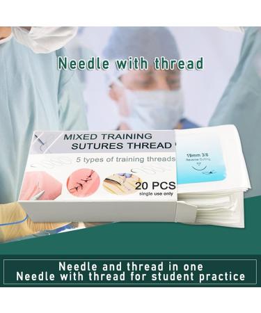 Sutures Thread with Needle Practicing Suturing Teaching Training with Needle with Thread for Practice Nylon Single-Ribbon Needle with Independent Aseptic Packaging - Buy Online on GoSupps.com