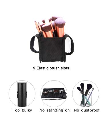 MONSTINA Portable Makeup Brush Organizer Bag - High Capacity Stand-Up Holder for Professional Artists (Black Small) - Buy Online on GoSupps.com