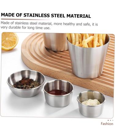 ABOOFAN 4pcs Sauce Plate Dip Cups Multi-Function Sauce Container Condiments Dishes Seasoning Dish Cup French Fries Ketchup Cups Practical Dipping Bowls Stainless Steel Mold Mini 5.8X4.5X3.3CM Silver - Buy Online on GoSupps.com