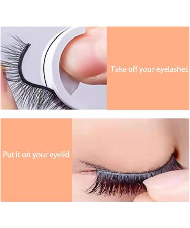 Fake Eyelashes 1 Pair Reusable Self-adhesive False Eyelashes Makeup Eyelashes with Crystal Case Realistic Lashes for Beginners Women Natural Fake Eyelashes - Buy Online on GoSupps.com