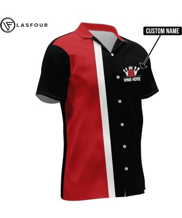 LASFOUR Custom Funny Bowling Shirt with Name | Retro Vintage Hawaiian Shirt for Men - Buy Online on GoSupps.com