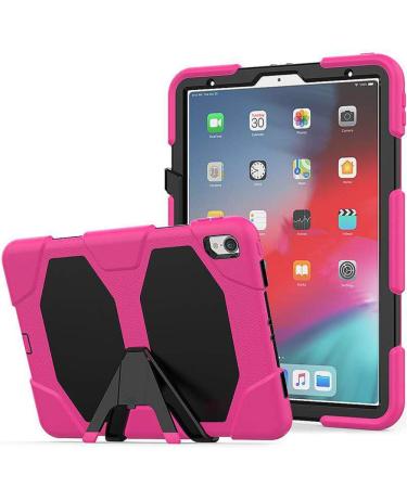 iPad Pro 11" Case 2020 Jennyfly Heavy Duty Shockproof Hard Rugged Durable 3-Layer Protective Kids Case with Detachable Kickstand Support Viewing/Typing Angle for 2018/2020 iPad 11 inch- Rose Pink 2018/2020 iPad 11 Rose Pink