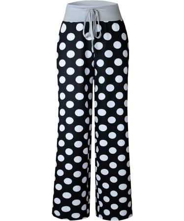 Shop Women's Plus Size Wide Leg Jogging Pants | Casual Dot Print Bohemian Style Beach & Homewear Pants - Buy Online on GoSupps.com
