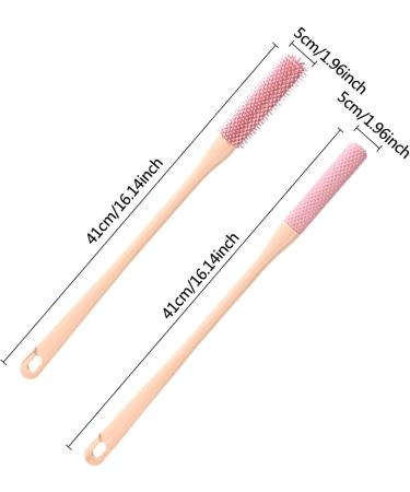Silicone Toe Brush Toe Nail Scrubber Brush - Toe Brush For Shower With Long Handle Foot Scrubber In Shower Deep Cleaning For Elderly Seniors Pink - Buy Online on GoSupps.com