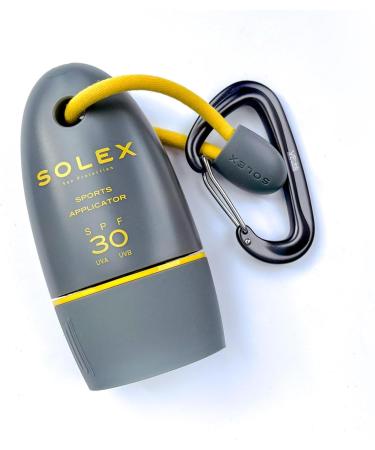 Solex Sports Sun Cream SPF 30 for Outdoor Sports Golf Tennis Cricket - Easy Application Body and Face Sunscreen - Suncream Factor 30 with Shea Butter - Sunblock with Applicator Mirror & Carabiner - Buy Online on GoSupps.com