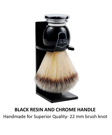 Parker Deluxe Synthetic Silvertip Shaving Brush - Black & Chrome Handle - Buy Online on GoSupps.com