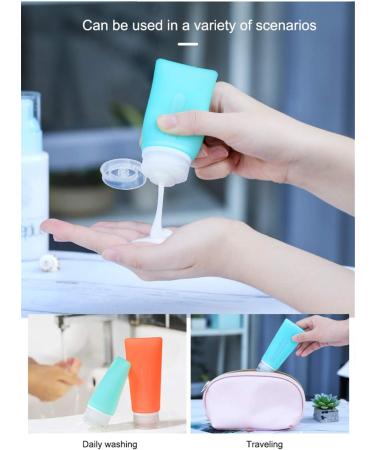 JasCherry Silicone Travel Bottles 5 Pack 89ml & 60ml Leak-Proof Silicone Container for Travel - Ideal for Toiletries & Liquids - Buy Online on GoSupps.com