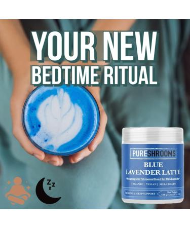 Blue Lavender Tea latte - Relaxing Lavender Milk Tea with Superfoods and Adaptogens - Blue Spirulina Turkey Tail Lion's Mane Mushroom Coconut Milk Powder- Soothe Restlessness - 30 Servings - Buy Online on GoSupps.com
