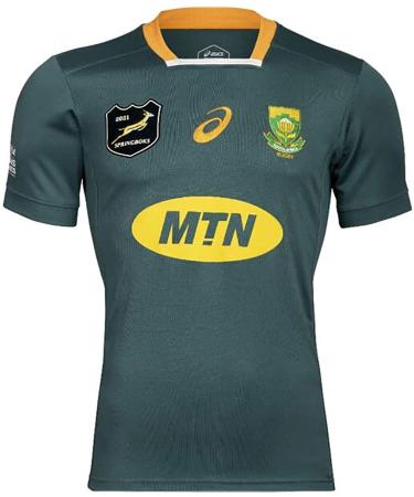 2021 South Africa Rugby T-Shirt,Men's Training Jersey Short Sleeve Tops South Africa Springbok Jersey (Color : Green, Size : Large) Large Green