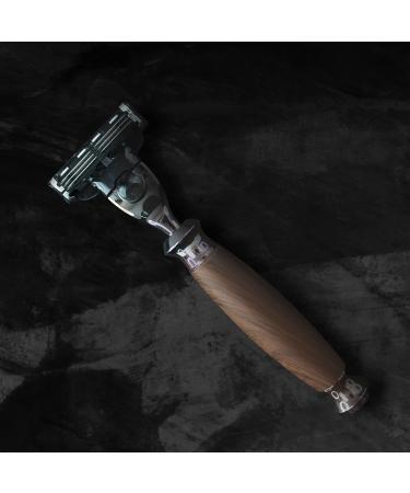 Vintage Shaving Set for Men | Complete Old Style Razor Brush & Stainless Steel Holder - Buy Online on GoSupps.com