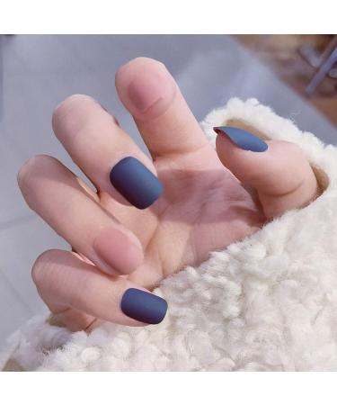 Sethexy Blue & Pink Square Press On Nails | 24pc Complete Cover Acrylic Tips for Women & Girls - Trendy Fake Nails - Buy Online on GoSupps.com